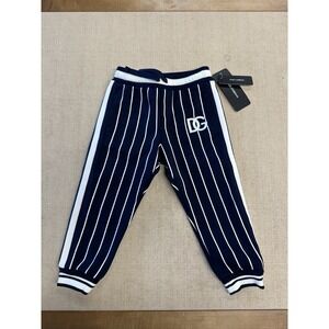 NWT Dolce And Gabanna Children's Sweatpants Blue And White Stripe Size 18/24 Mos